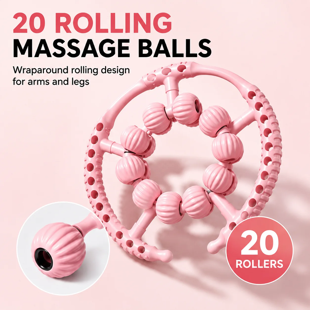 20Ball Rounds Circular Leg Slimming Tools Muscle Stretching & Relaxation Massage Leg Clamp for Fitness And Wellness