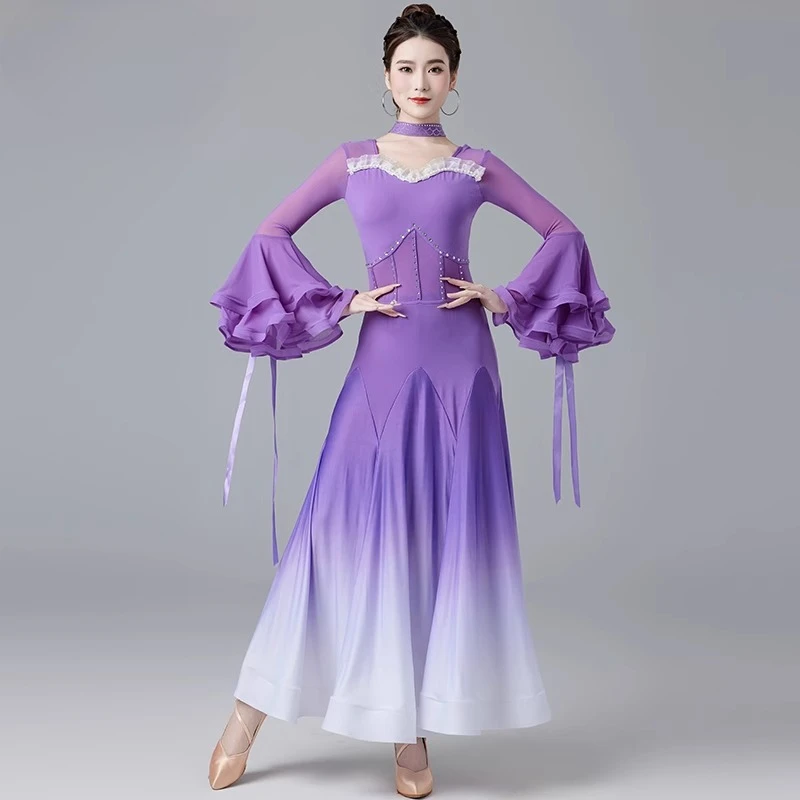 Ballroom Dancing Foxtrot Dance Dress Waltz Tango Foxtrot Modern Competition Dress Standard Dance Performance Flamenco Costume