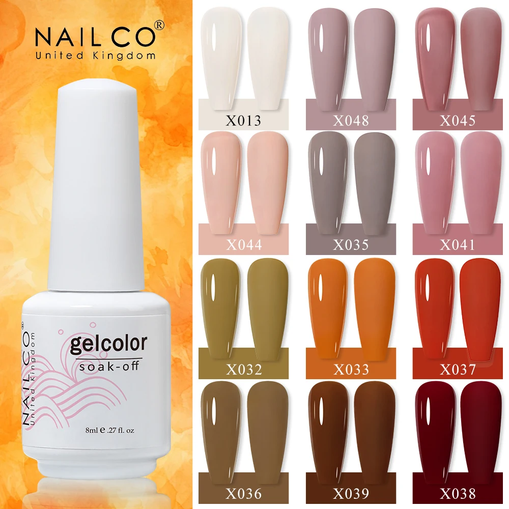 NAILCO هيما الحرة 8 مللي جيل للأظافر البولندية الخريف معكرون الفرنسية رائع اللون جمع شبه دائم مسمار مانيكير قاعدة معطف فوقي #1