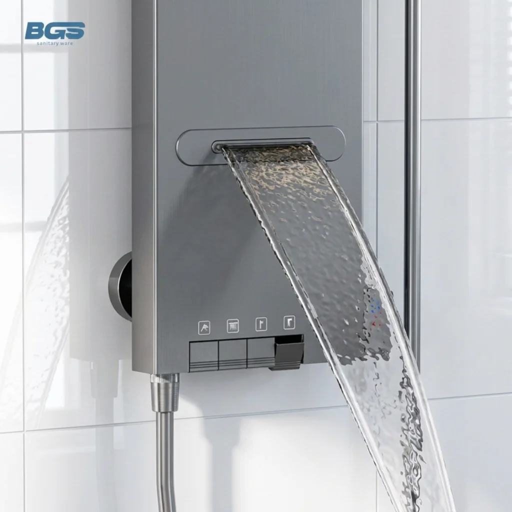 All-Aluminum Four-Speed Complete Bathroom Set Jet Soft Rain Spray Bathroom Fixtures Piano Style Shower Head Bathroom Fixtures view 6