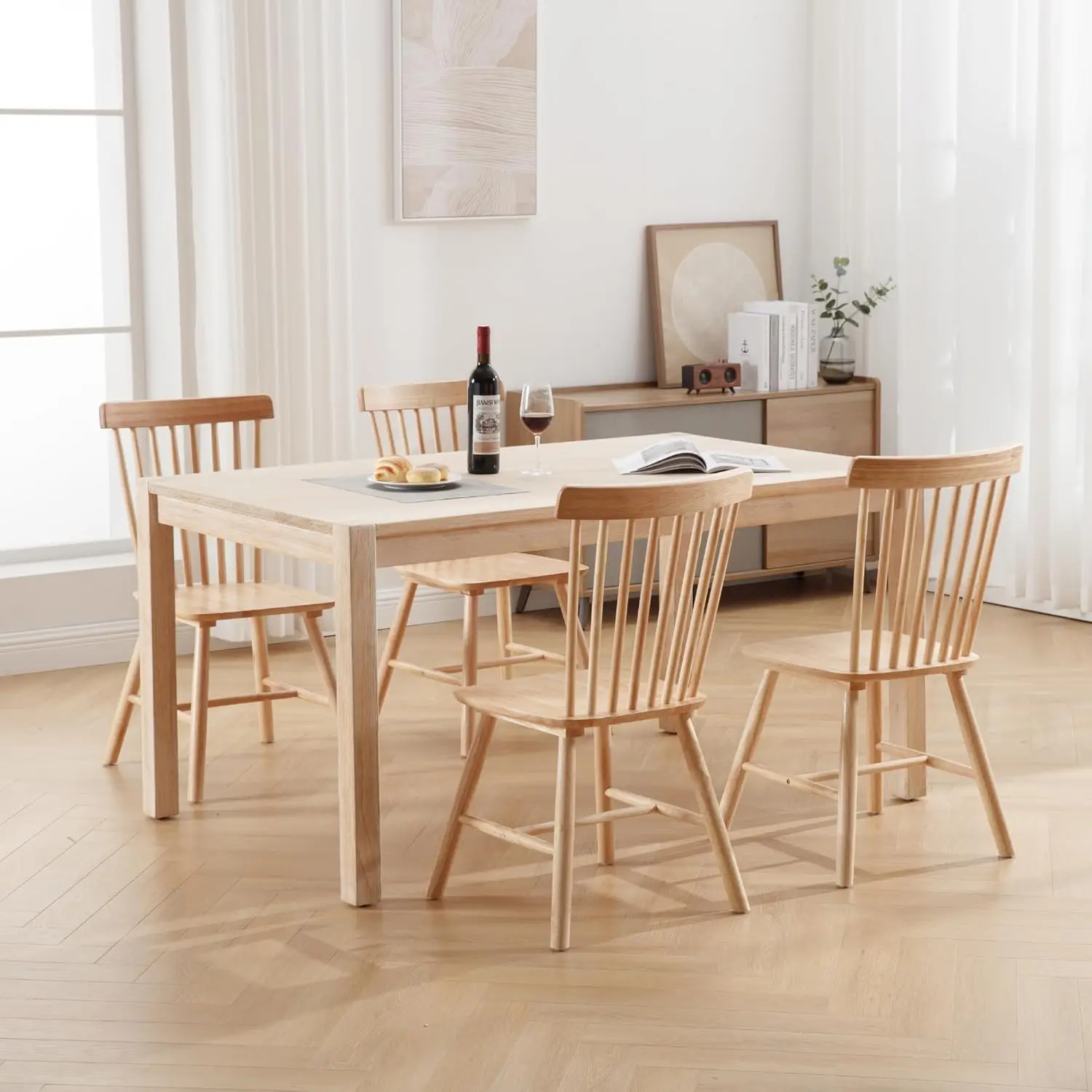 Paneles de cortina color crema de mezcla de algodón con ribete y pliegues, oscurecimiento para puertas y ventanas.