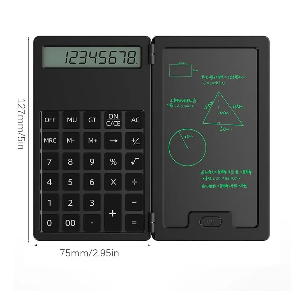 Calculadoras científicas de 12 dígitos, bloco de notas lcd com caneta, calculadora de matemática, bloco de escrita, calculadora de contabilidade multifuncional, escritório