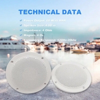 Herdio 4'' 160W 2PCS Home In-Wall Ceiling Waterproof Speaker Surround Sound Speaker For Kitchen Bathroom Yacht Outdoor Theater