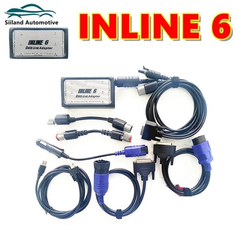 INLINE 6 V8.7 For Heavy Duty Data Link Adapter RP1210 Standard OBD2 Scanner High Quality Inline6 Truck Diagnostic Tool