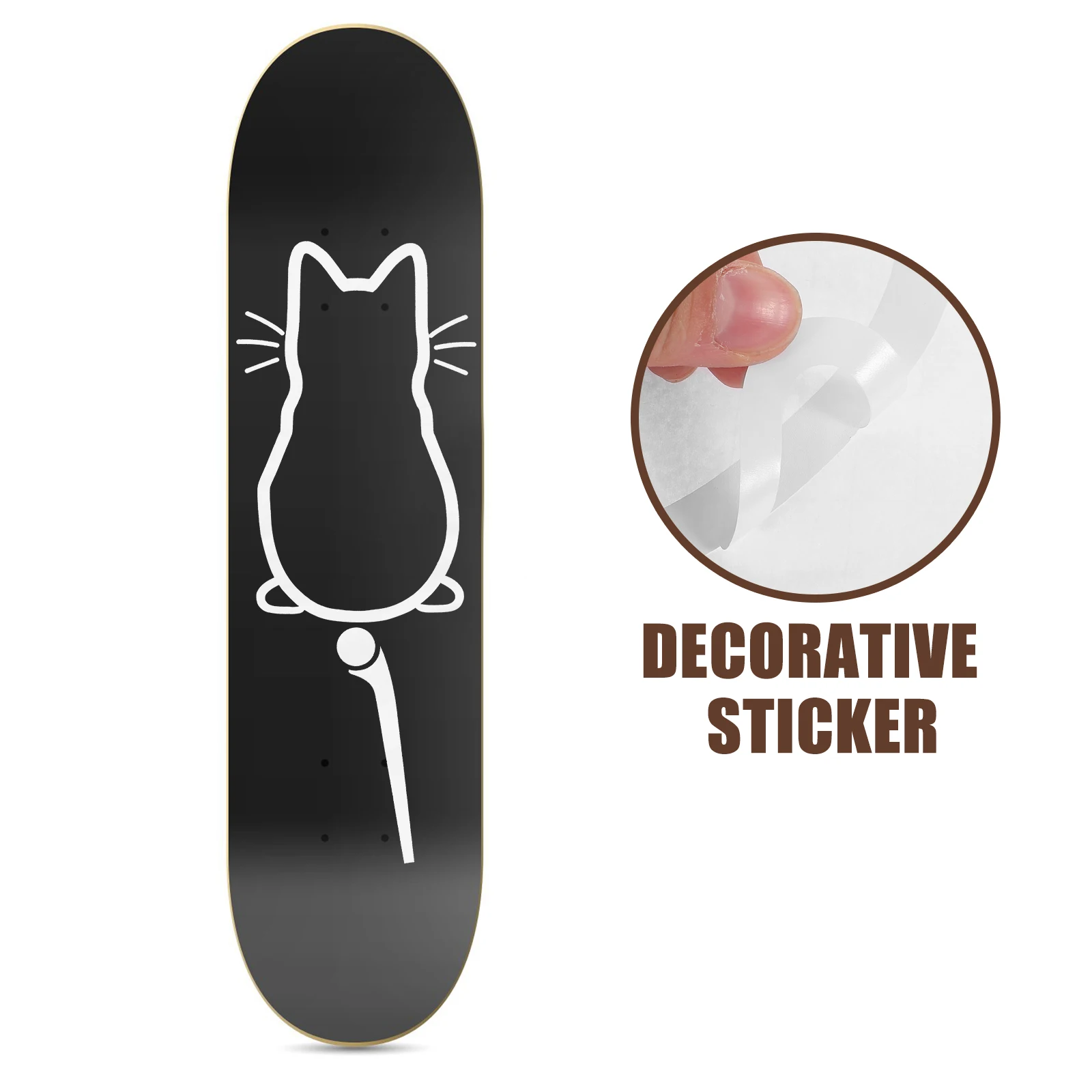 

Car Rear Window Sticker Cat Waving Tail Design Waterproof Decal For Vehicle Laptop Skateboard Surfboard Snowboard Travel Case