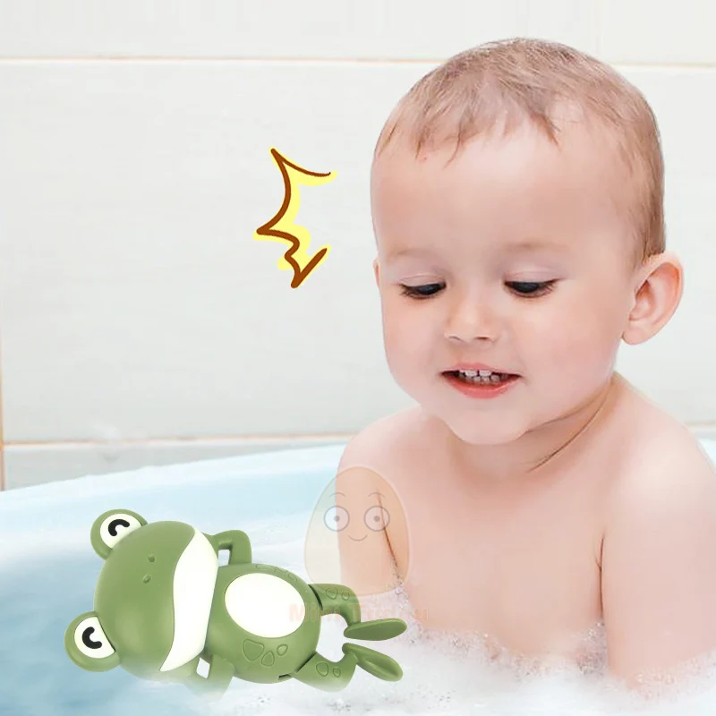 Baby Bath Toy Summer Swimming Frog Clockwork Play Water Bathroom Bathing Pool Cartoon Animal Educational Toys For Children Gift