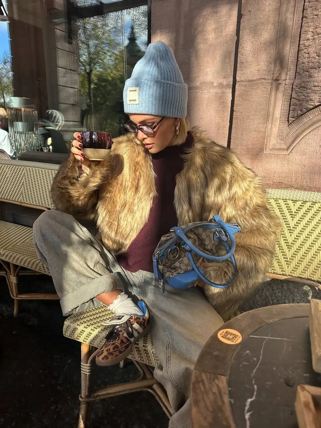 سترة نسائية من الفرو الصناعي من القطيفة برقبة دائرية وأكمام طويلة سترات قصيرة فضفاضة منفوشة للنساء ملابس خارجية للشتاء للتنقل اليومي في الشارع #6