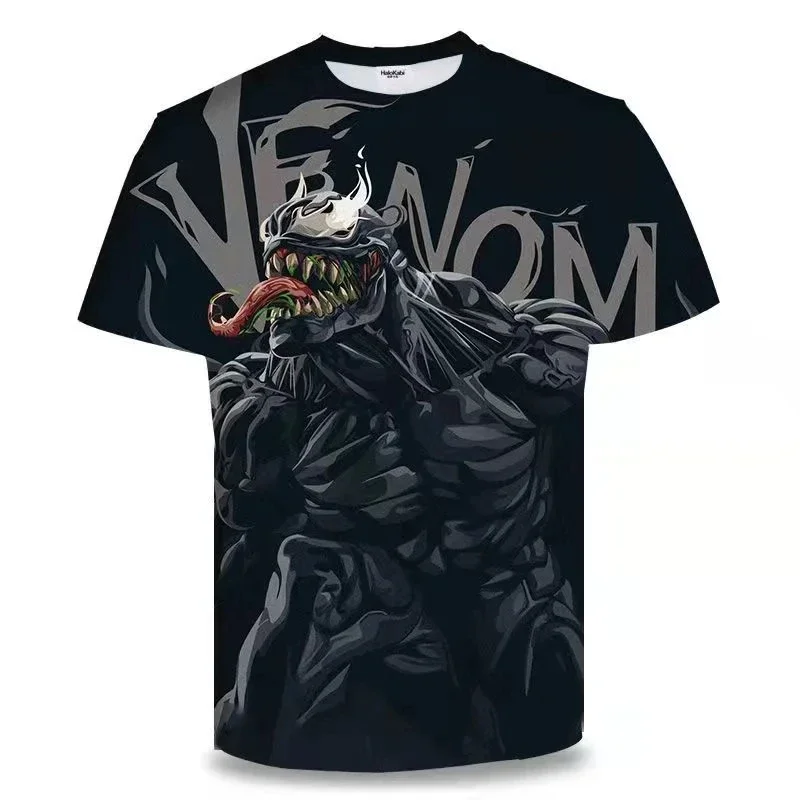 2~15y Kids Summer Short Sleeve T-Shirt 3D Marvel Superhero Venom Tom Hardy Print Dazzling Boys T-Shirt Party T-Shirt Tops