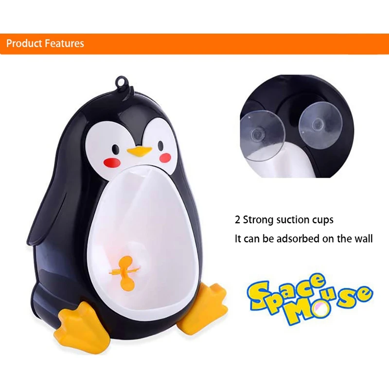 Orinal de entrenamiento de pingüino para niños, urinario Vertical, montado en la pared