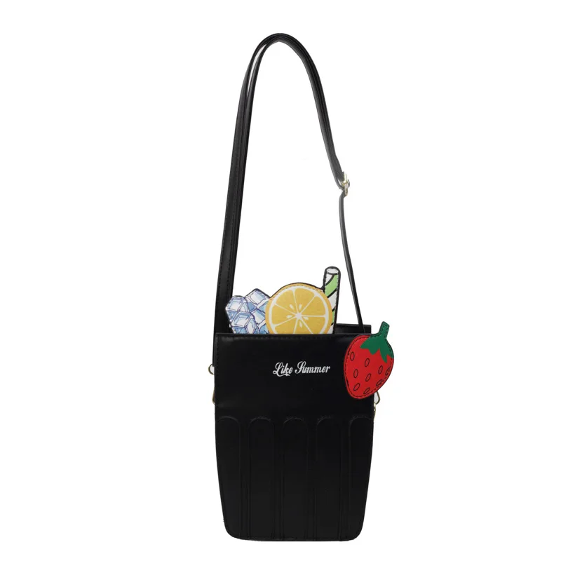 Fun Cartoon Fruit Tea Shape Shoulder Bag Women Purses And Handbags Fashion Small Crossbody Bag Girls Casual Clutch Bag Leather