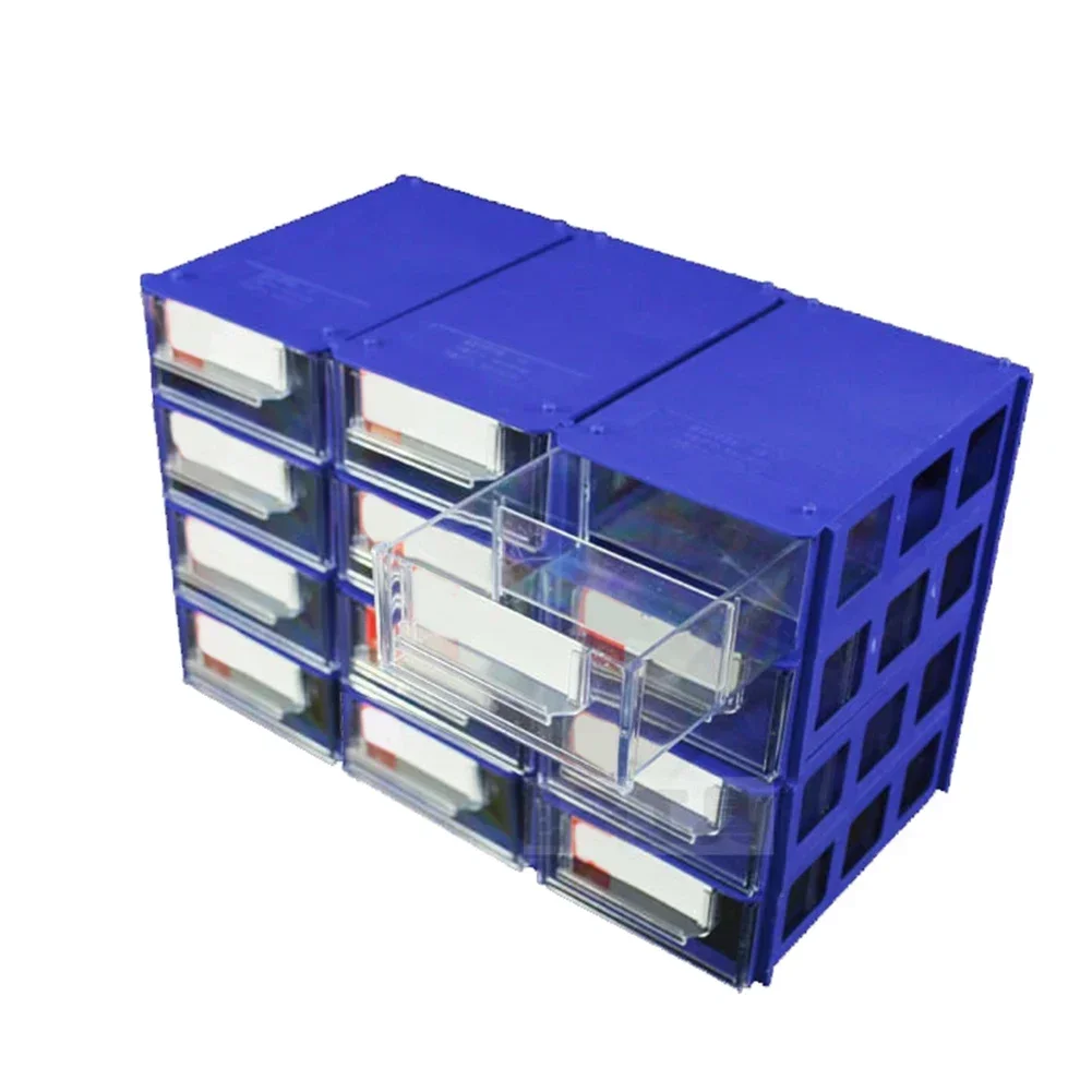 1PC Stackable Plastic Hardware Parts Storage Boxes Component Screws Toolbox Workshop Goods Shelves Tool Bag Tool Case