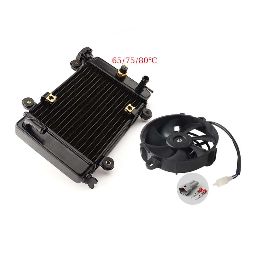 

12v Motorcycle Fan Water Radiator Electric Fan Temp Sensor for 150cc 200cc 250cc ATV UTV Buggy Quad Dirt Bike Cooling Systems