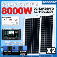 SOECOPO 8000W Complete Solar Power Kit for Home DC 12V - AC 110V/220V Inverter Off Grid Solar System 100A Controller USB 5V