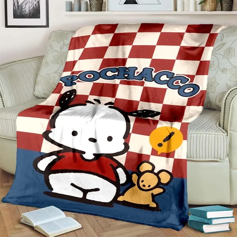 Sanrio Cartoon Cute Pochacco Blanket Soft and Comfortable Children's Nap To Sleep Blanket Girl Gift