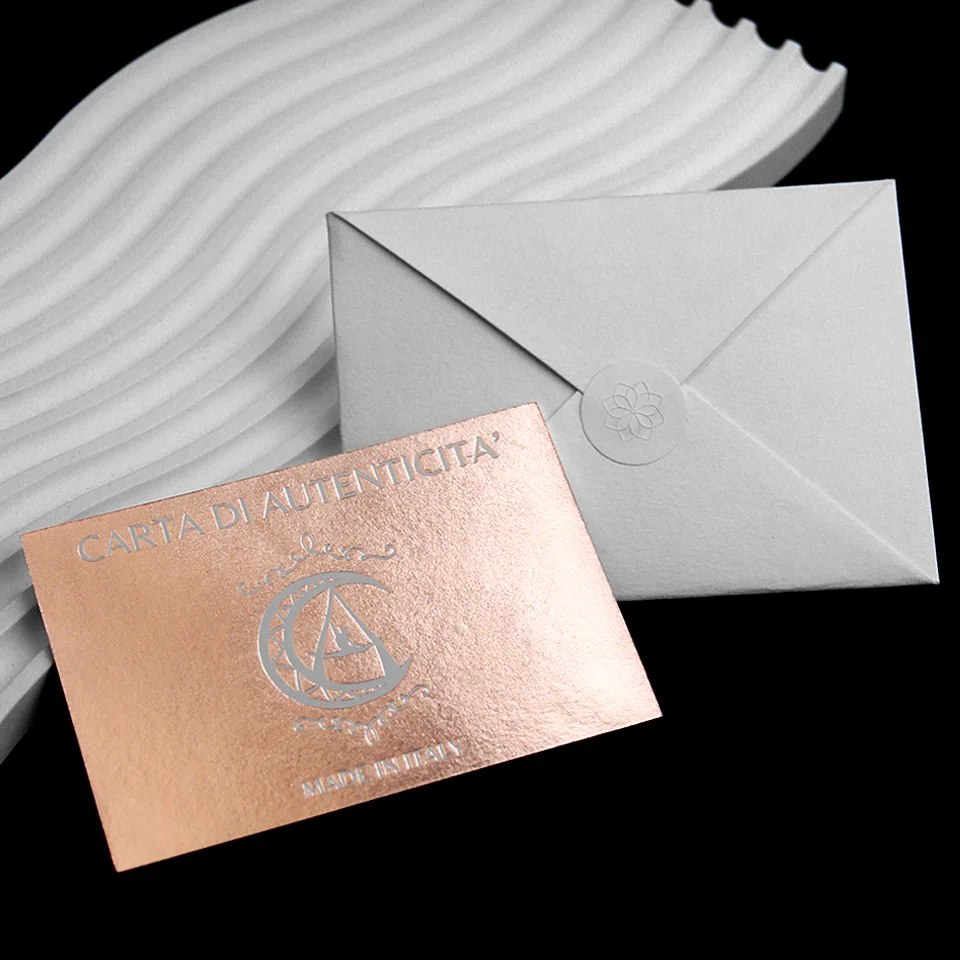 Custom LOGO Embossed Thank You Card Printed with Envelope and Stickers Rose Gold Foil Cotton Paper Service Gift Card