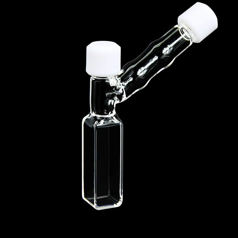 Quartz dual thread dual channel colorimetric dish with optical path length of 10mm and integrated process of optical adhesive