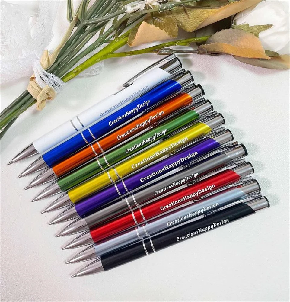 10 Colors Personalized Metal Business Pens, Custom Laser Engraved Ballpoint Pens, Monogrammed Pen, Office Supplies Teacher Stude