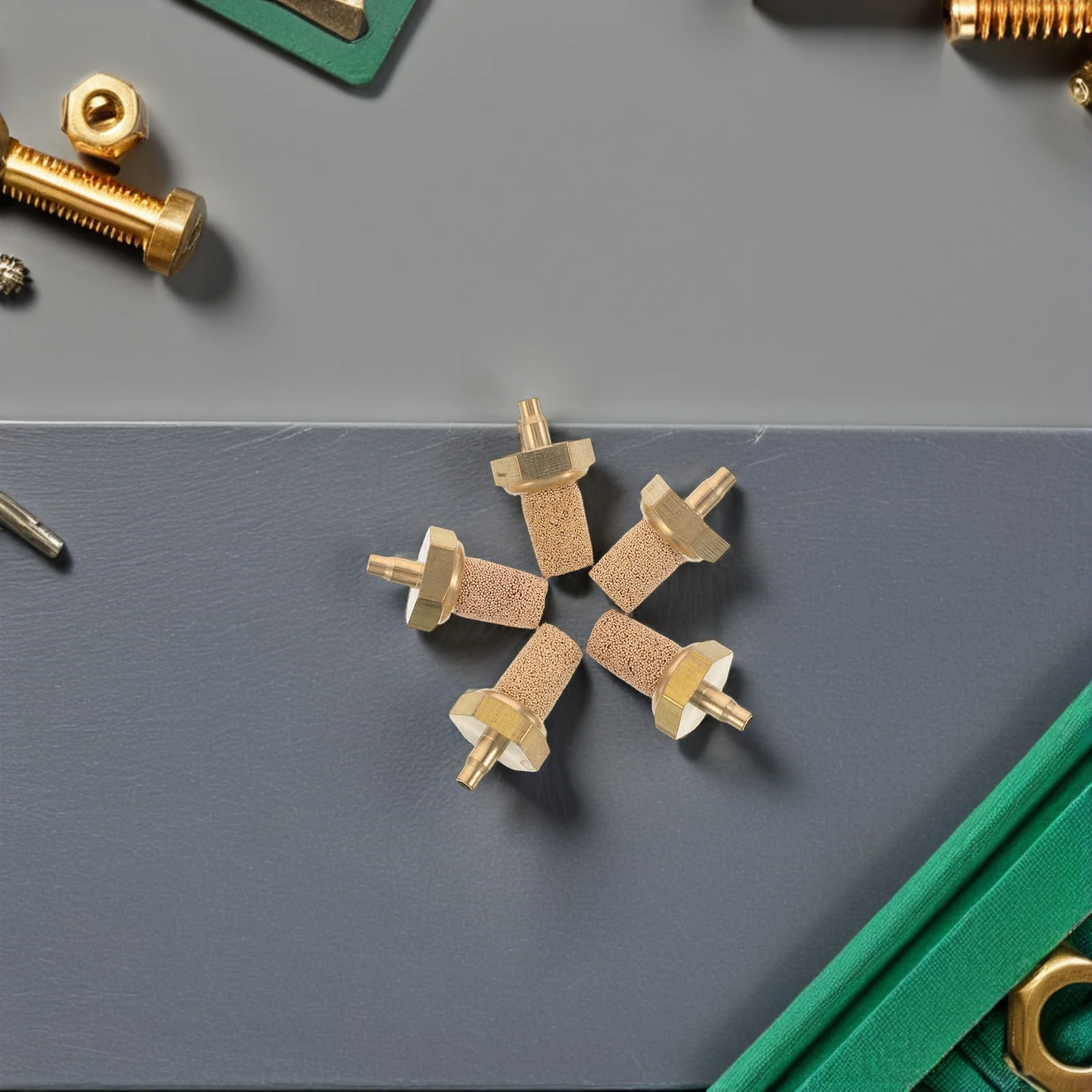 

5pcs Snow Filter Nozzle Copper Material Universal Stage Fog Machine Compatibility Bubble Stone Air Nozzle Silencing Oil Pipe