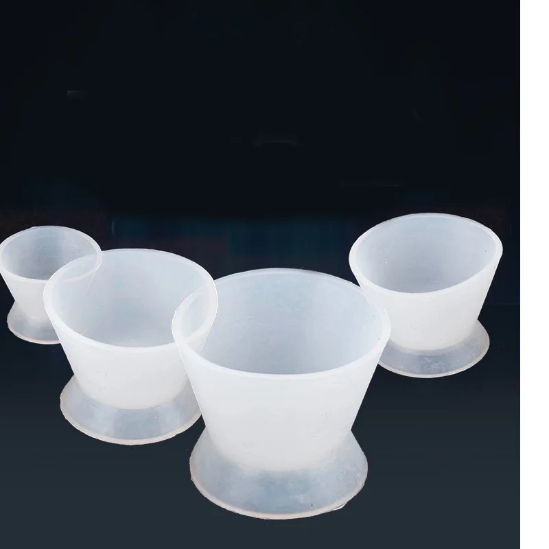 

4pcs/Set Dental Self-Setting Cup Dental Oral Material Silicone Rubber Self-Setting Cup Dental Cement Powder Rubber Bowl