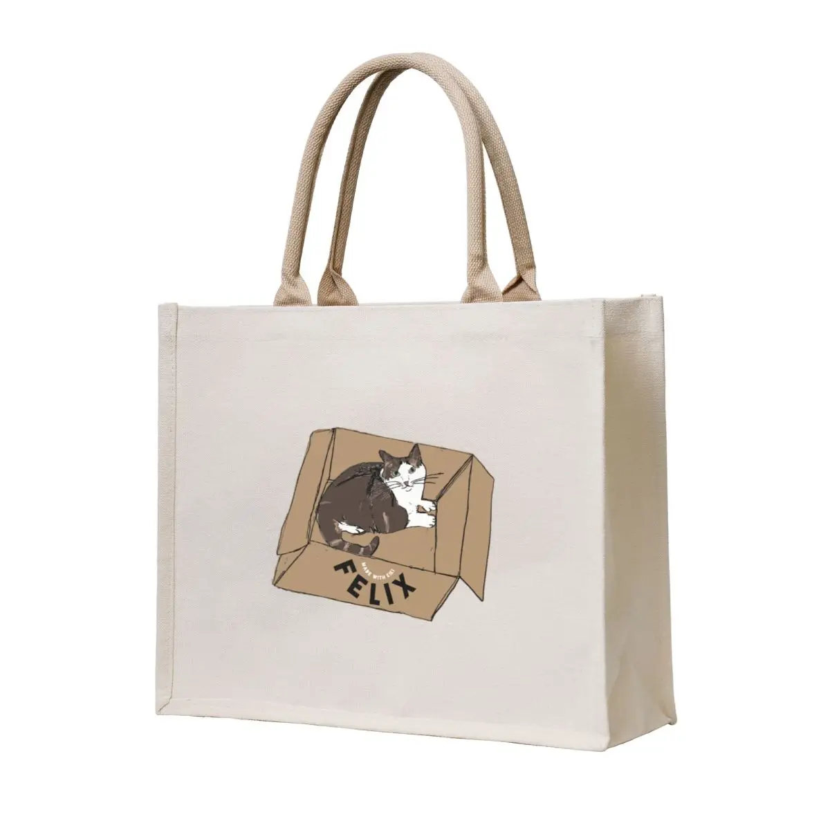 

FELIX IN A BOX Tote Bag foldable reusable bag canvas bags the tote bag Customizable tote