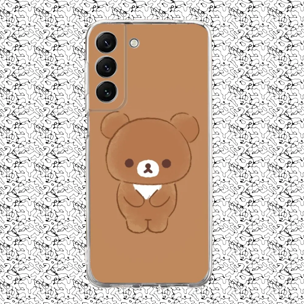 Cute R-Rilakkumas Bear Phone Case Silicone For Samsung S30,S23,21,22,20 Ultra,S20 FE lite,S10,9,PIus Note20ultra Cover Clear