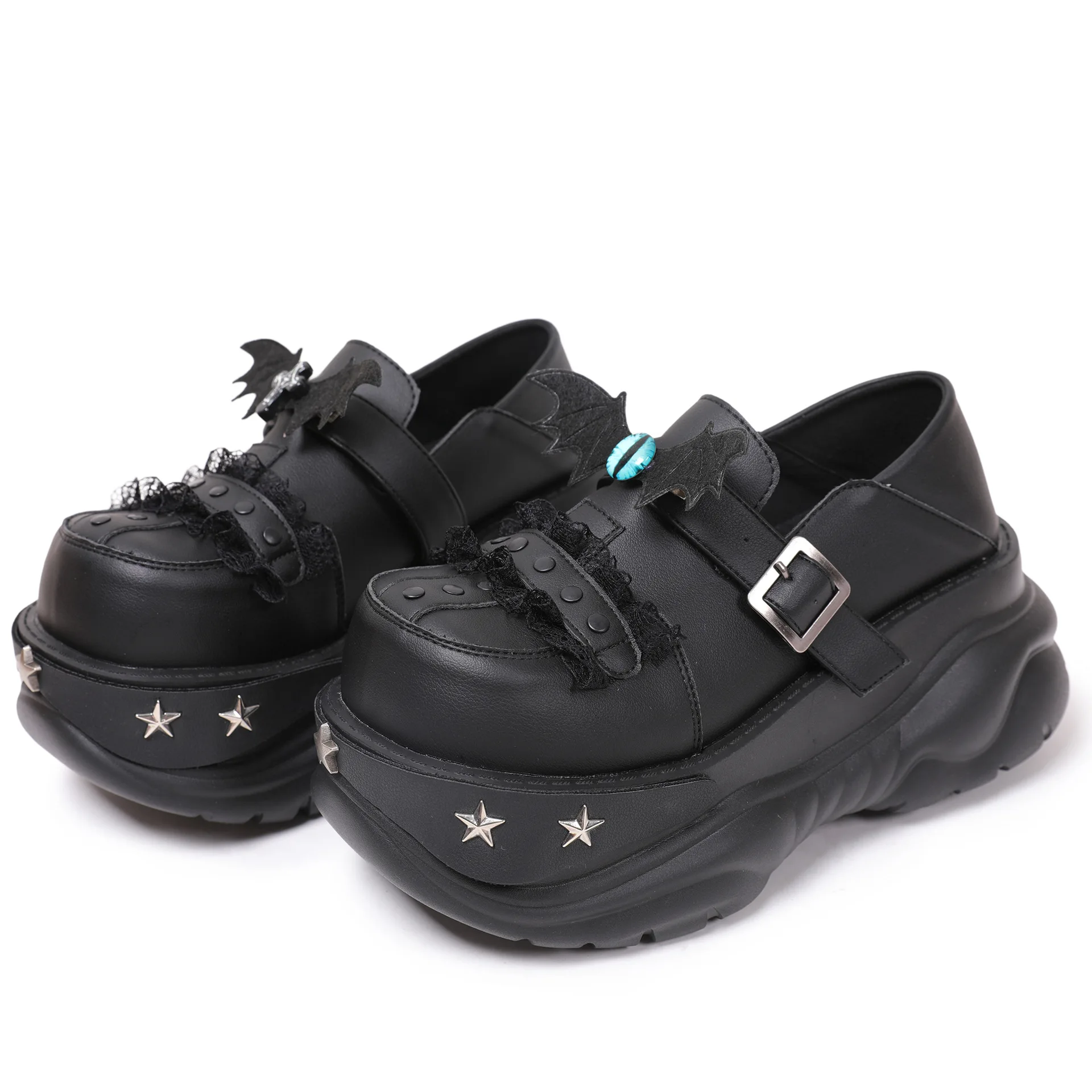 

Лоферы на платформе с кружевной отделкой, милые и крутые туфли для куклы-маффины с большой головой Spice Girl