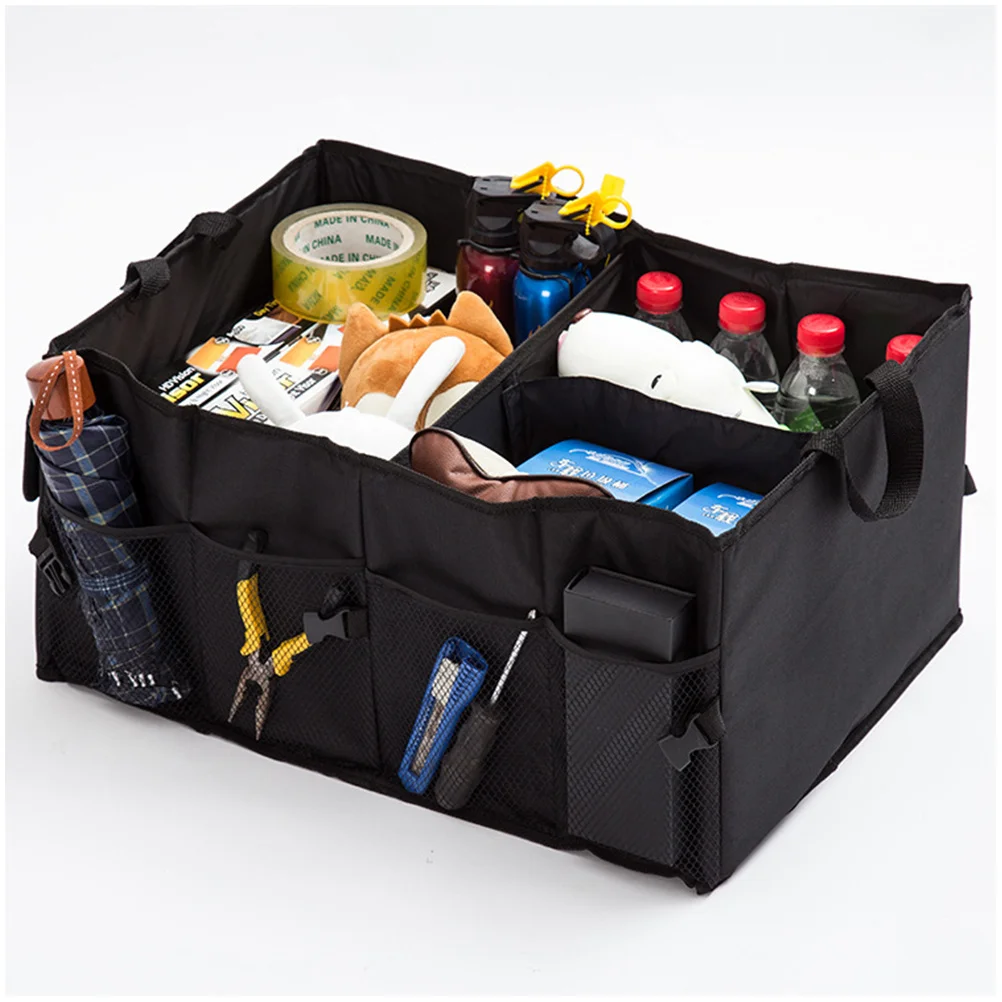 

2Pcs Foldable Car Storage Organizer Durable Plastic Trunk Container Portable Multipurpose Car Accessories Box Storage Box
