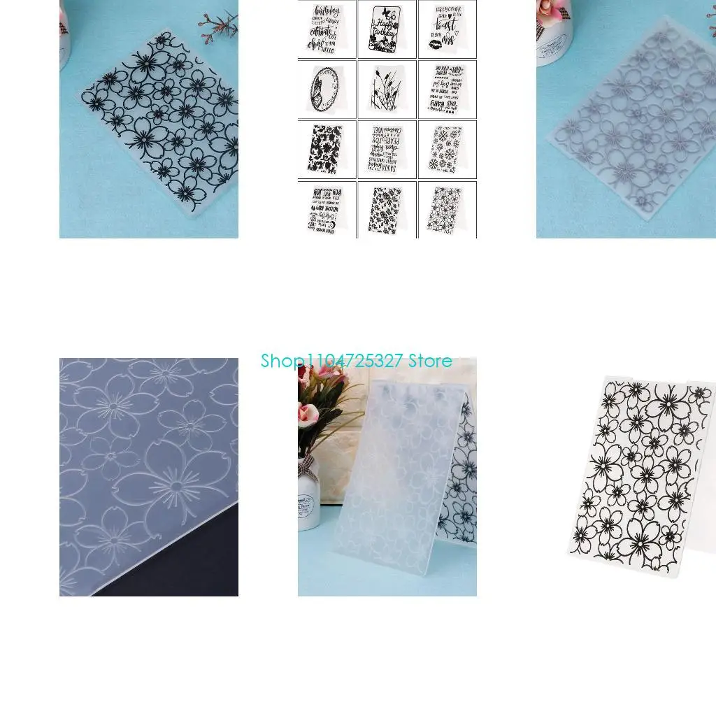 

D8KF Flower Plastic Embossing Folder DIY Craft Template Mold Scrapbook Paper Card Photo Album Making Fondant Cake Decorating