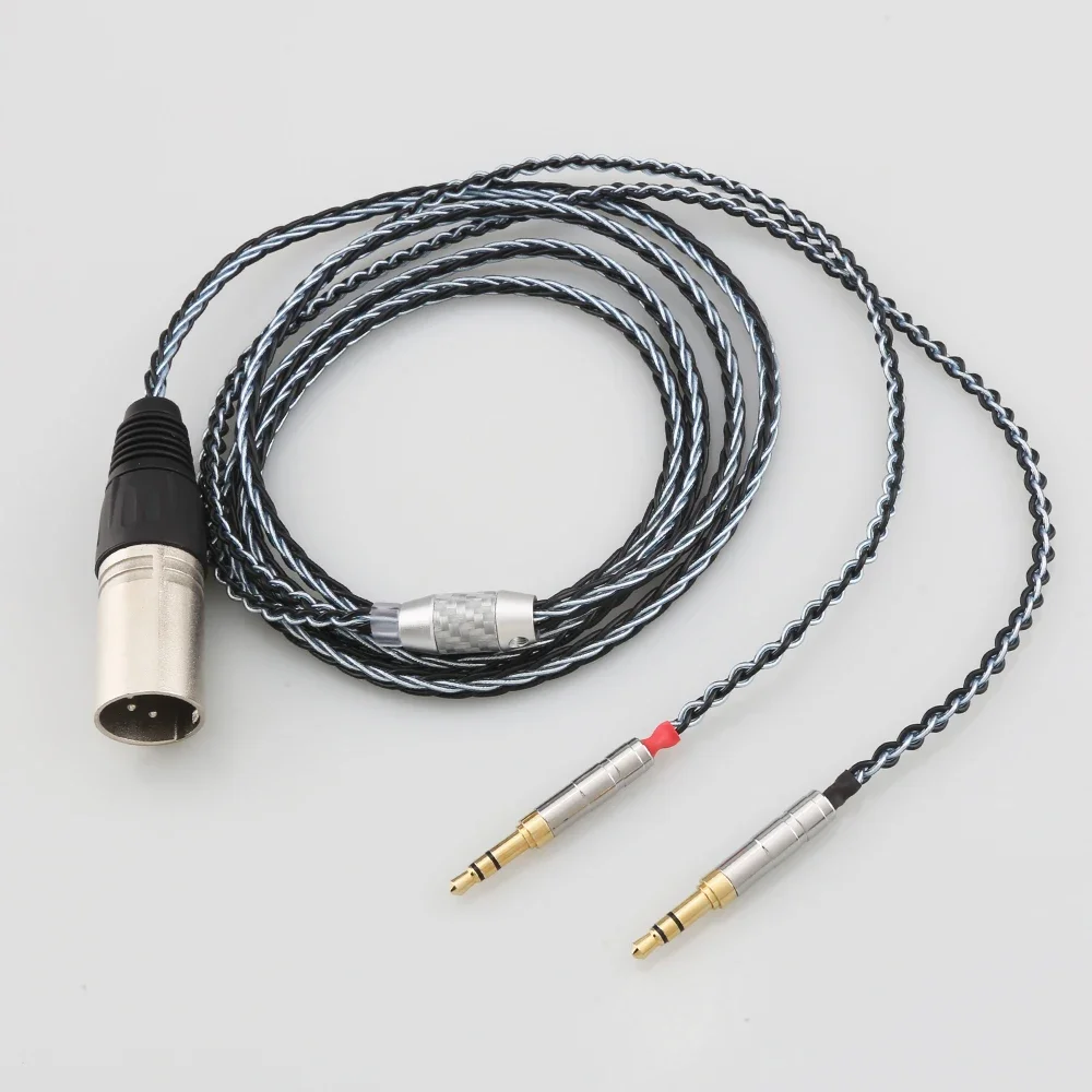 Audiocrast 8core silver plated Headphone Cable For Dual 3.5 Hifiman Ananda sundara HE1000se HE6se he400 Z7M2