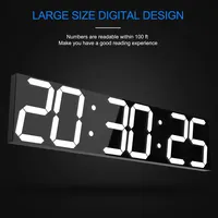 ChuHan 3D Big Screen Digital Timer Oversize LED Display Wall Clock 6 Digits Digital Stop Watch Remote Control Unique Alarm Clock