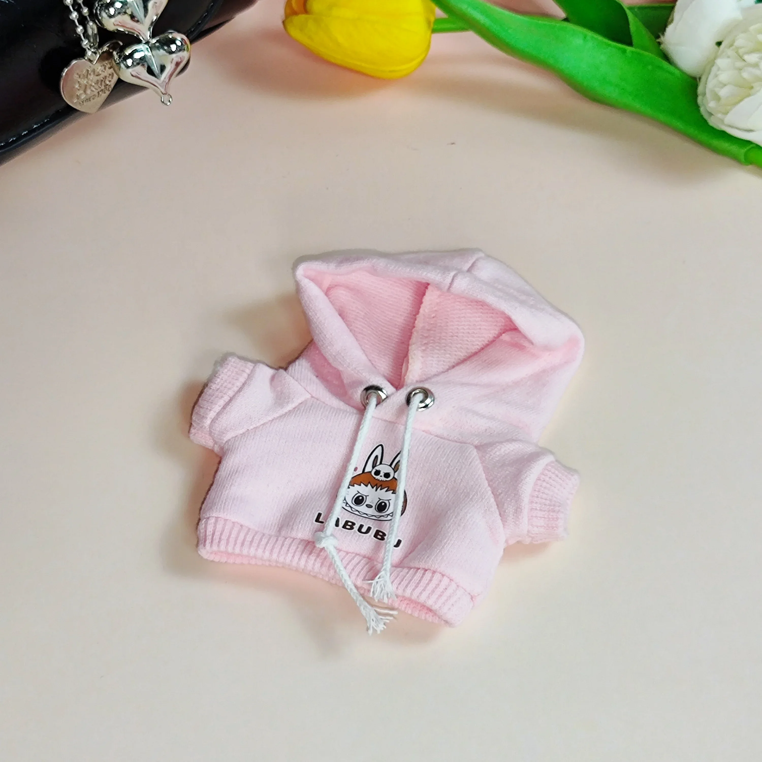 

Clothes for Labubu 15-17cm Vinyl Keychain Outfit - Printed Hoodie Set with Accessories (Kawaii Style)