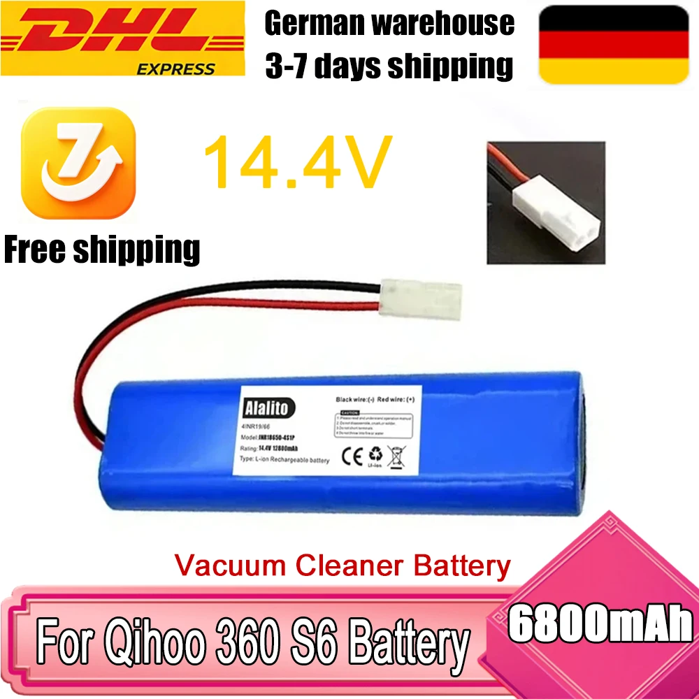 14,4V 6800mAh Ersatzakku für Qihoo 360 S6 S8 für X-Plorer 75 Animal 75s X-Plorer 75S+ Rowenta Serie 95 Roboterstaubsauger