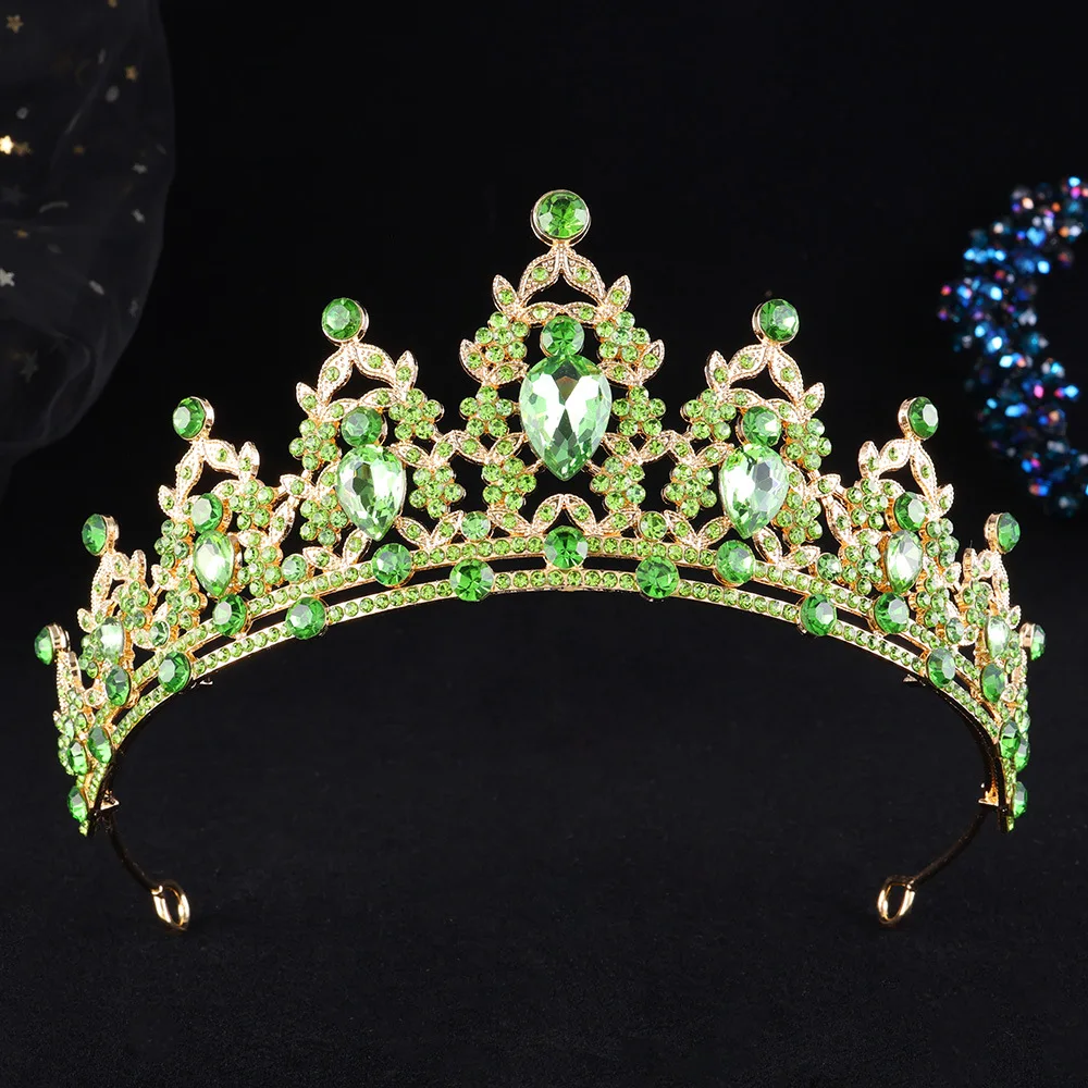 DIEZI 21 Colors Luxury Elegant Crystal Crown Hair Accessories Tiara For Women Party Rhinestone Bridal Crown New Hair Jewelry