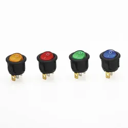 20PCS Led Dot Light 12V Car Auto Boat Round Rocker ON/OFF Toggle SPST Switch Mini Round Button Toggle Light Rocker Switch