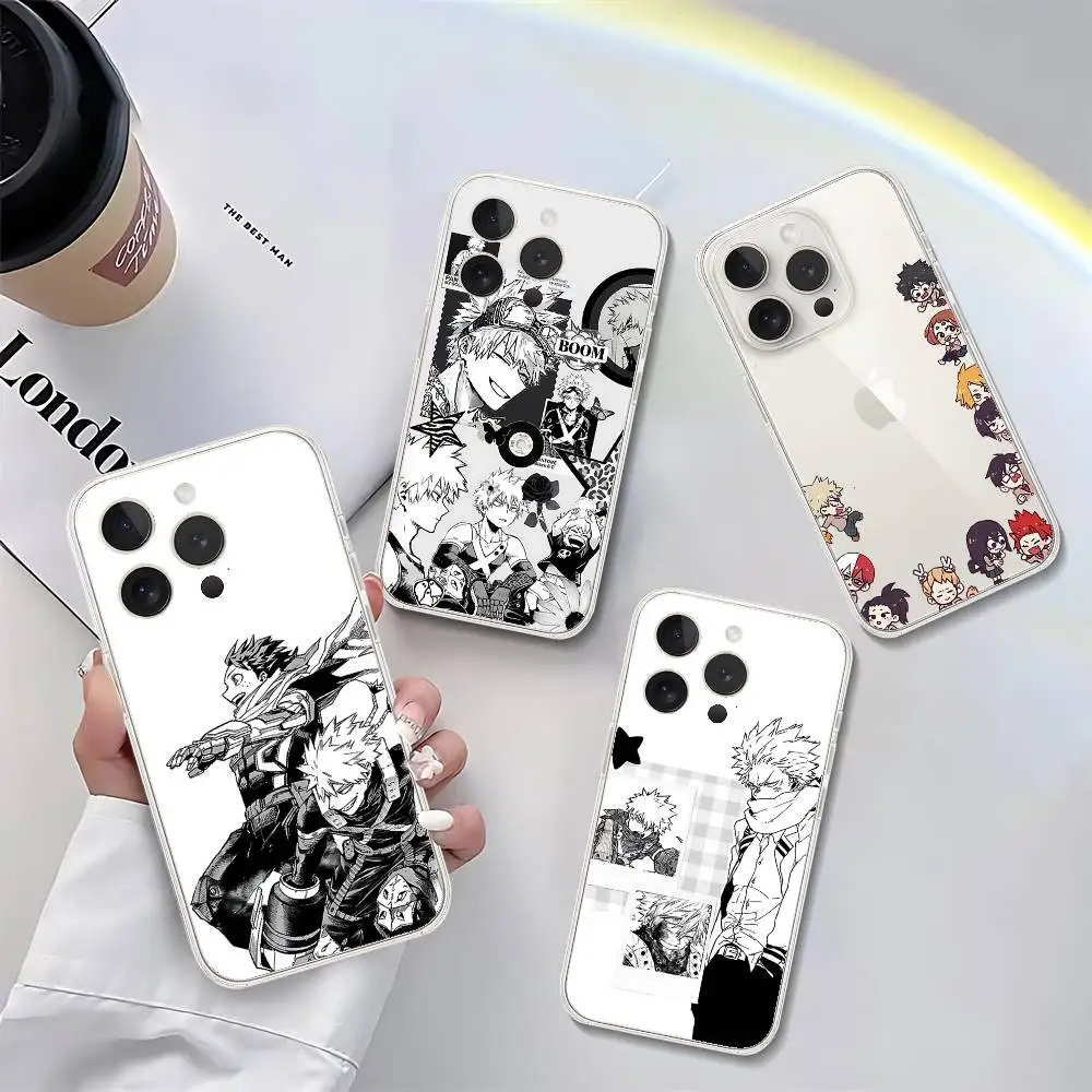 Anime M-My H-Hero Acad-emias Phone Case Soft Transparent Case For IPhone 17 16 15 14 13 12 11 Pro Max Mini Plus Shockproof Cove — product photo 1 of 1