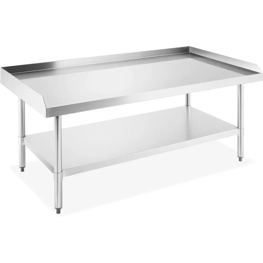 

Стойка для оборудования из нержавеющей стали 60 длина x 30 ширина x 24 высота см с гриль-столом и нижней полкой для коммерческой кухни