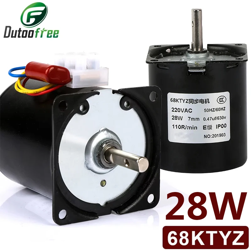 

1PC 220V AC 28W 68KTYZ Synchronous Gear Motor 68-KTYZ Permanent Magnet Synchronous Motor 2.5/5/10/15/20/30/50/60/80/110rpm