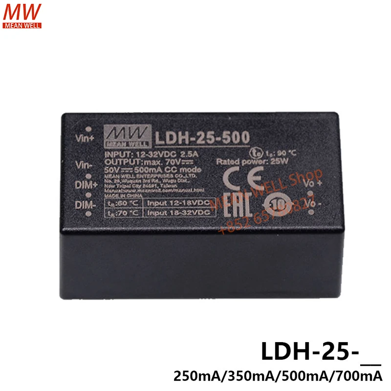 Original MEAN WELL DC-DC Step-Up Constant Current LED driver Switching power supply LDB-500L LDB-600L