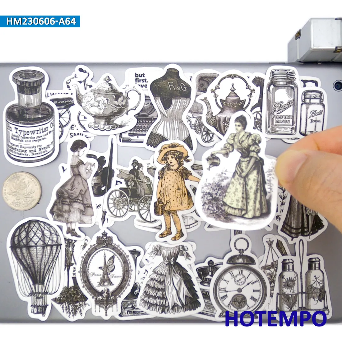 Набор-ретро-наклеек-с-граффити-ностальгические-старинные-предметы-винтажный-стиль-для-скрапбукинга-ноутбука-телефона-забавный-набор-стикеров-20-30-60-шт