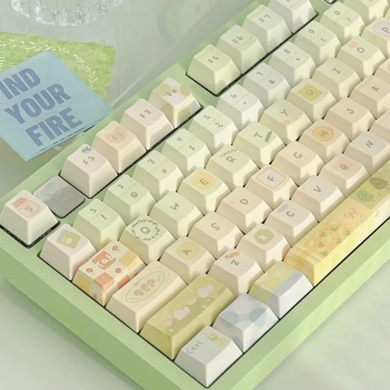 Spring Atmosphere Theme Keycaps Set Custom PBT Sublimation Cherry/MOA Profile Keyboard Cap for Mechanical Keyboard Accessories