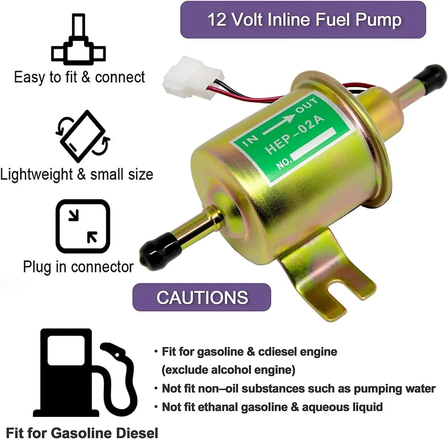 6414671 E8012S FD0002 P60430 High Quality 4pcs 12V Electric Fuel Pump Inline Low Pressure Gas Diesel For Toyota Gold FP-1012