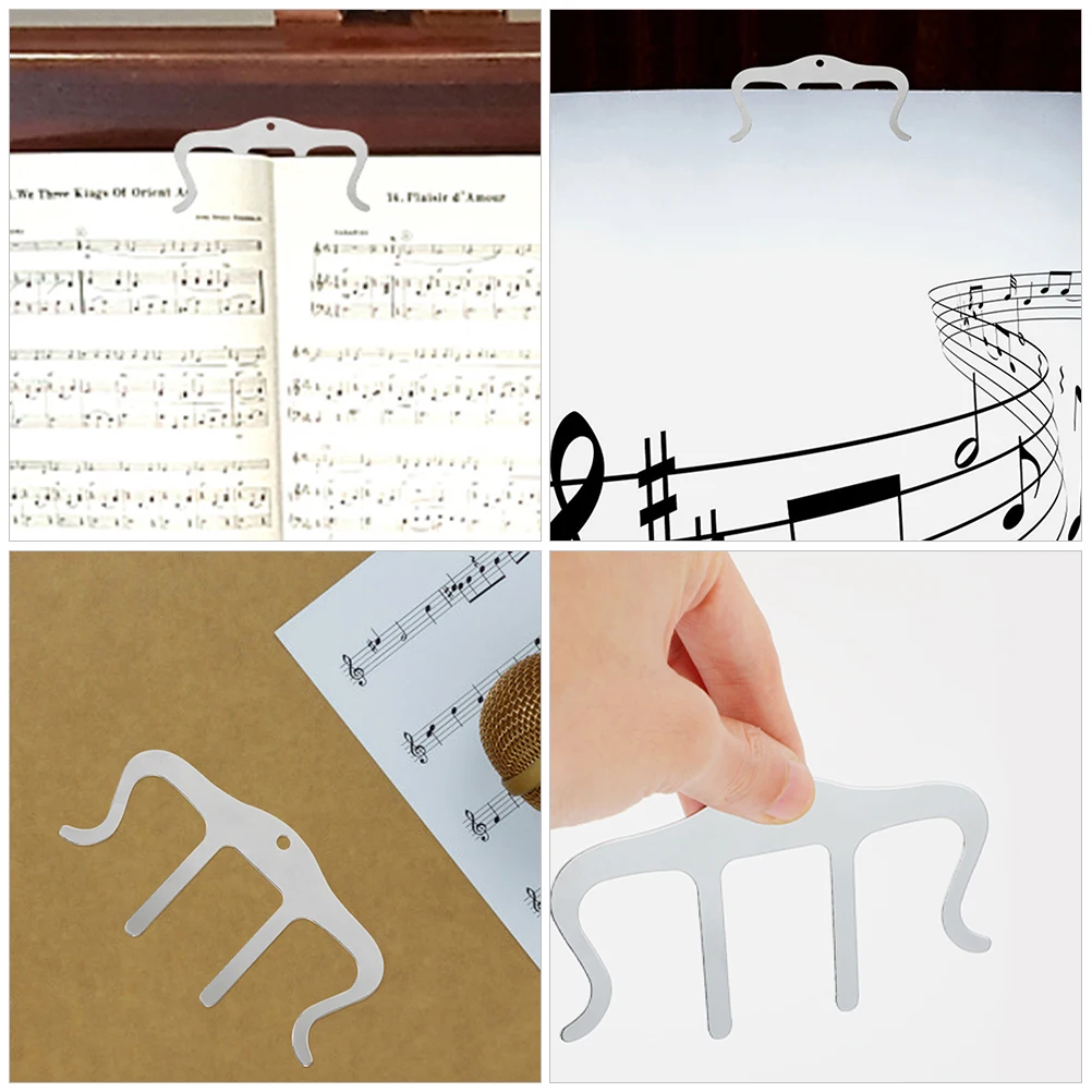 

3 Pcs Metal Sheet Music Holder Instrument Clip Musical for Book Professional Iron Page Clips