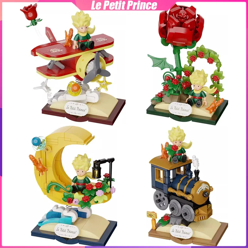 

Le Petit Prince Building Blocks Train Plane Desktop Decoration Puzzle Assembling Model Toys Birthday Gifts for Boys and Girls