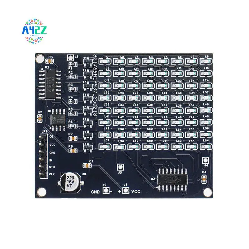 A42Z-DIY Electronic Kit 64 SMD LED Patch Matrix Advertising Screen Number Display Soldering Project Practice Kit
