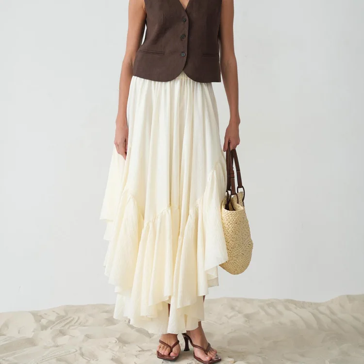 Women's 2026 New Design Asymmetrical Hem Rule 124; Rule 124; Skirt Fashionable Multifunctional Commuting Long Skirt Femme Boho