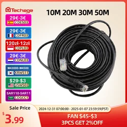 Techage 10M 20M 30M 50M Cho Tùy Chọn Cat5 Ethernet Ngoài Trời Chống Thấm Nước Dây Cáp Mạng Camera Quan Sát Mạng Lan dây Cáp Dành Cho Hệ Thống Camera IP