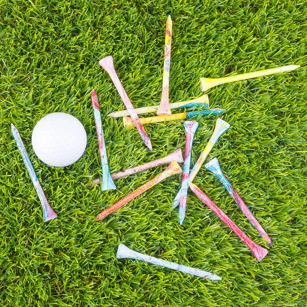 

50Pcs 70mm/83mm Golf Tees Colorful Portable Stable Golf Ball Nails Tees Colorful Golf Training Ball Tee for Sports Court