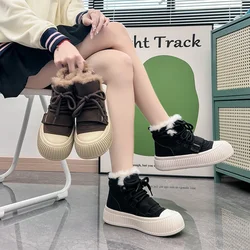 High Sneakers with Fur Women Winter Casual Sports Warm Skateboard Shoes Ladies Fashion Plus Plush Ankle Snow Boots Footwear