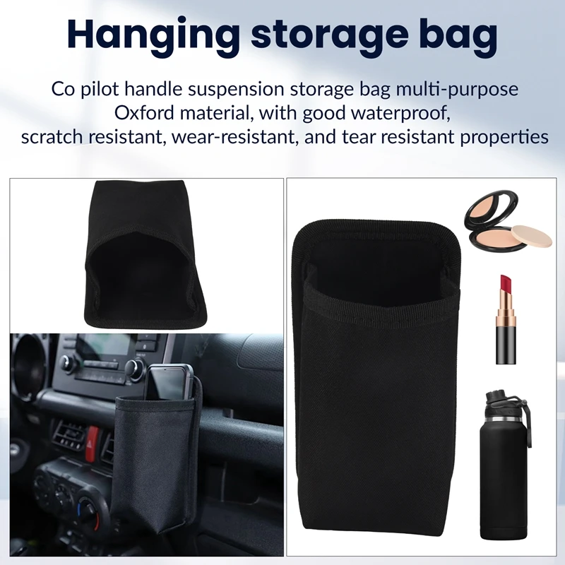 Para suzuki jimny 2019 2020 2021 co-piloto alça pendurado saco de armazenamento multi-purpose suporte do telefone organizador