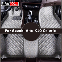 MATIKOHI Custom Car Floor Mats For Suzuki Alto K10 Celerio 2008-2022 Auto Carpets Foot Coche Accessorie
